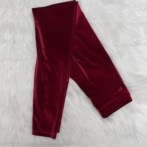 Fabletics Emma Velour Legging Velvet Royal Red Women Size XXS